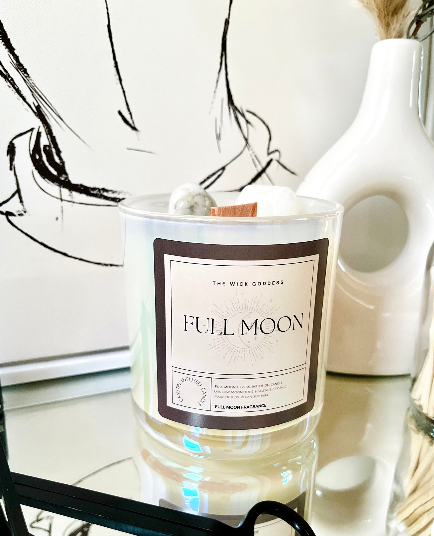 Full Moon Crystal Candle