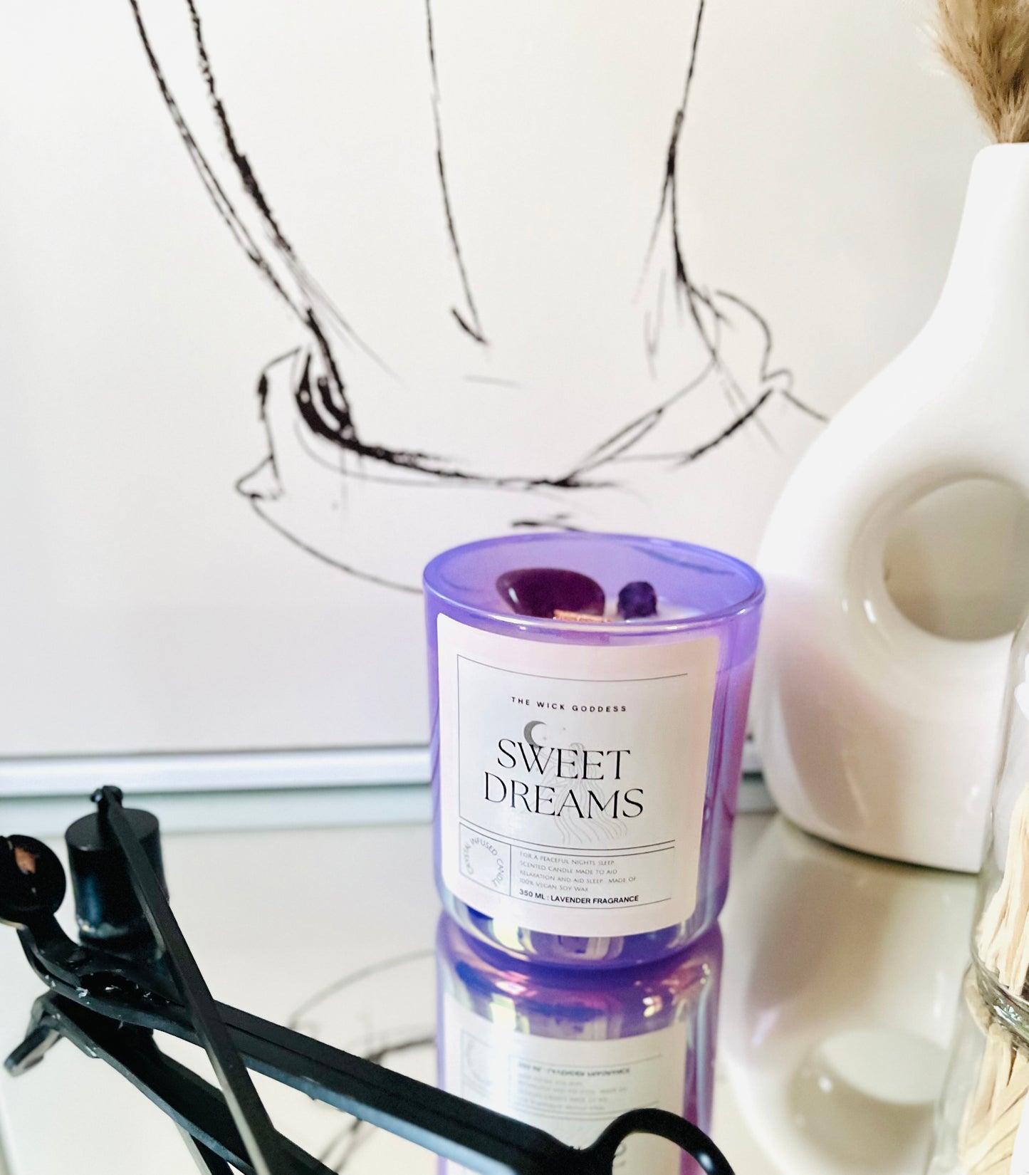Sweet Dreams Crystal Candle- For a restful nights sleep