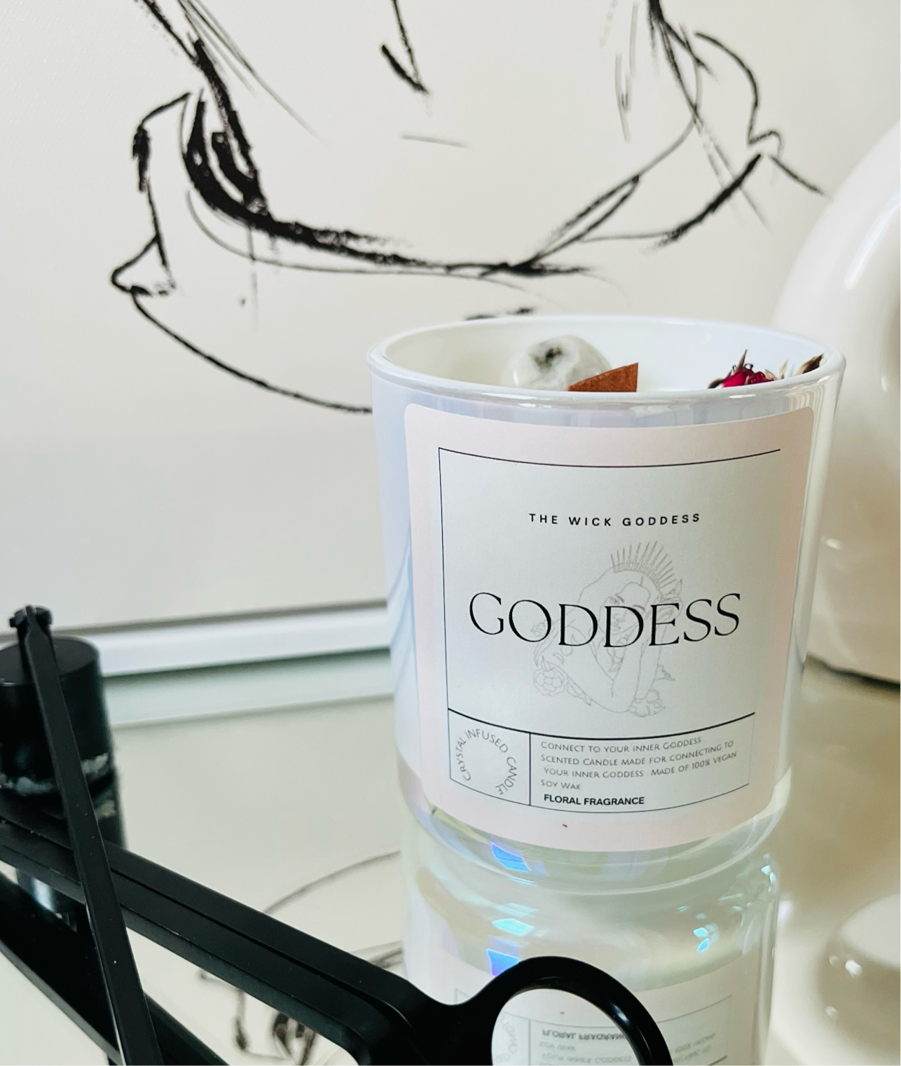Goddess Crystal Candle- Connect to your inner Goddess