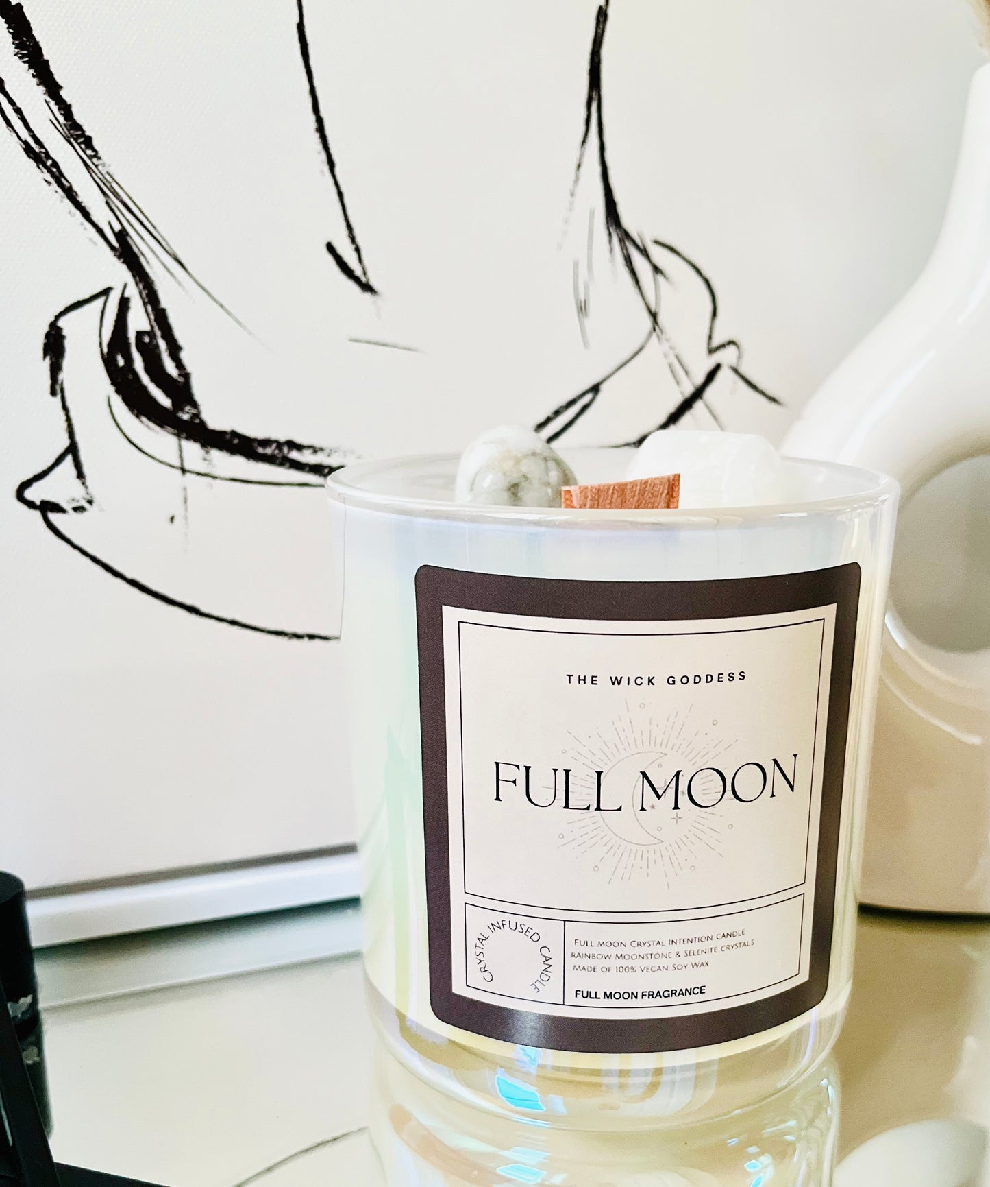 Full Moon Crystal Candle