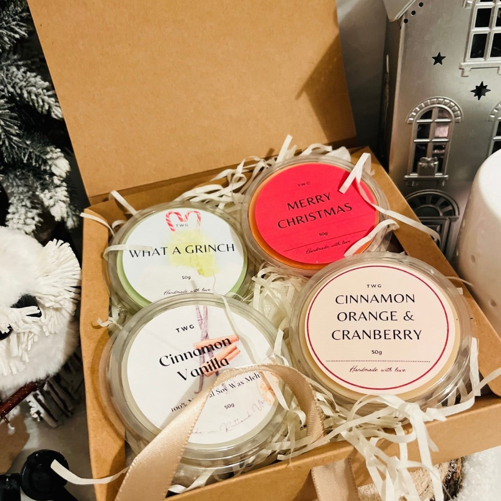 Wax Melt Mini Hamper Box in Christmas Scents