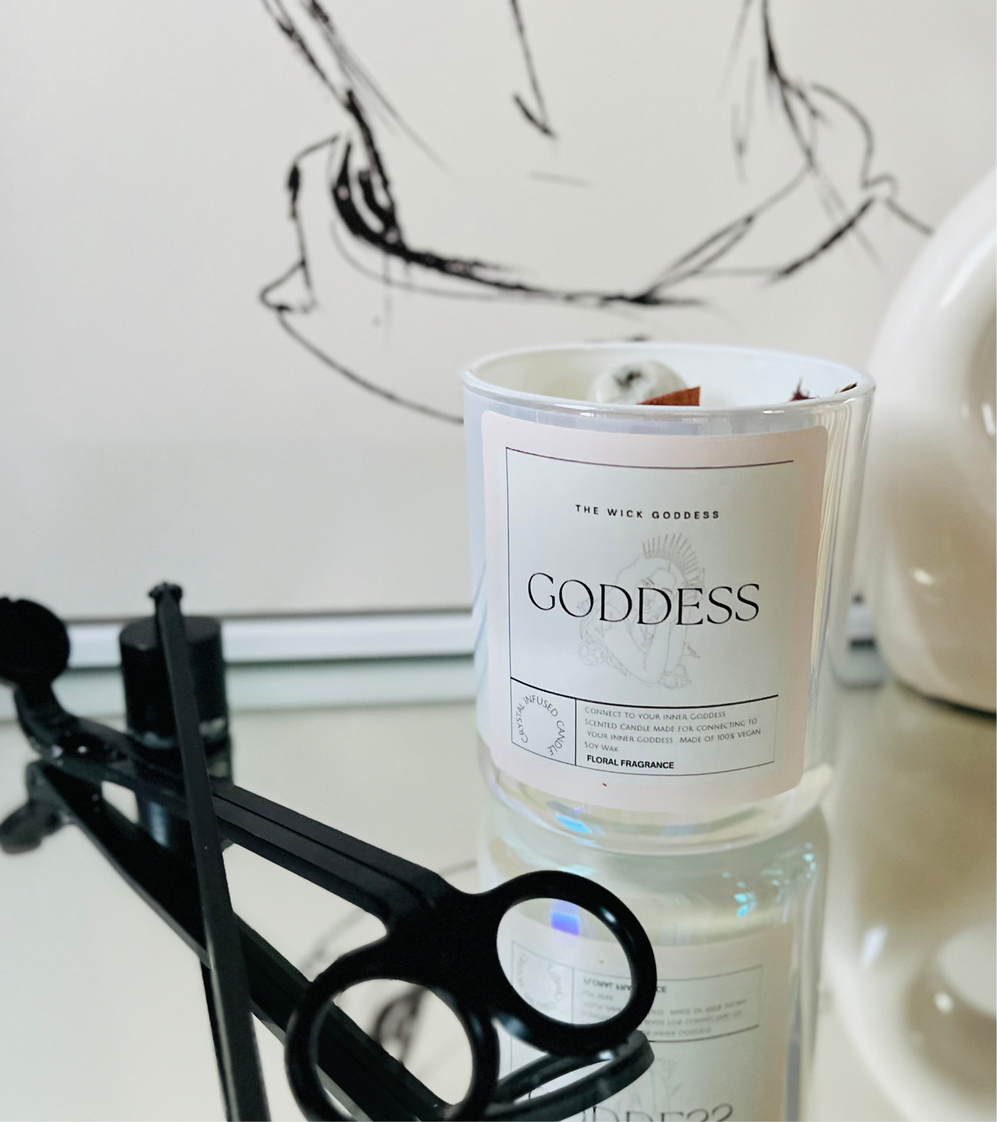 Goddess Crystal Candle- Connect to your inner Goddess