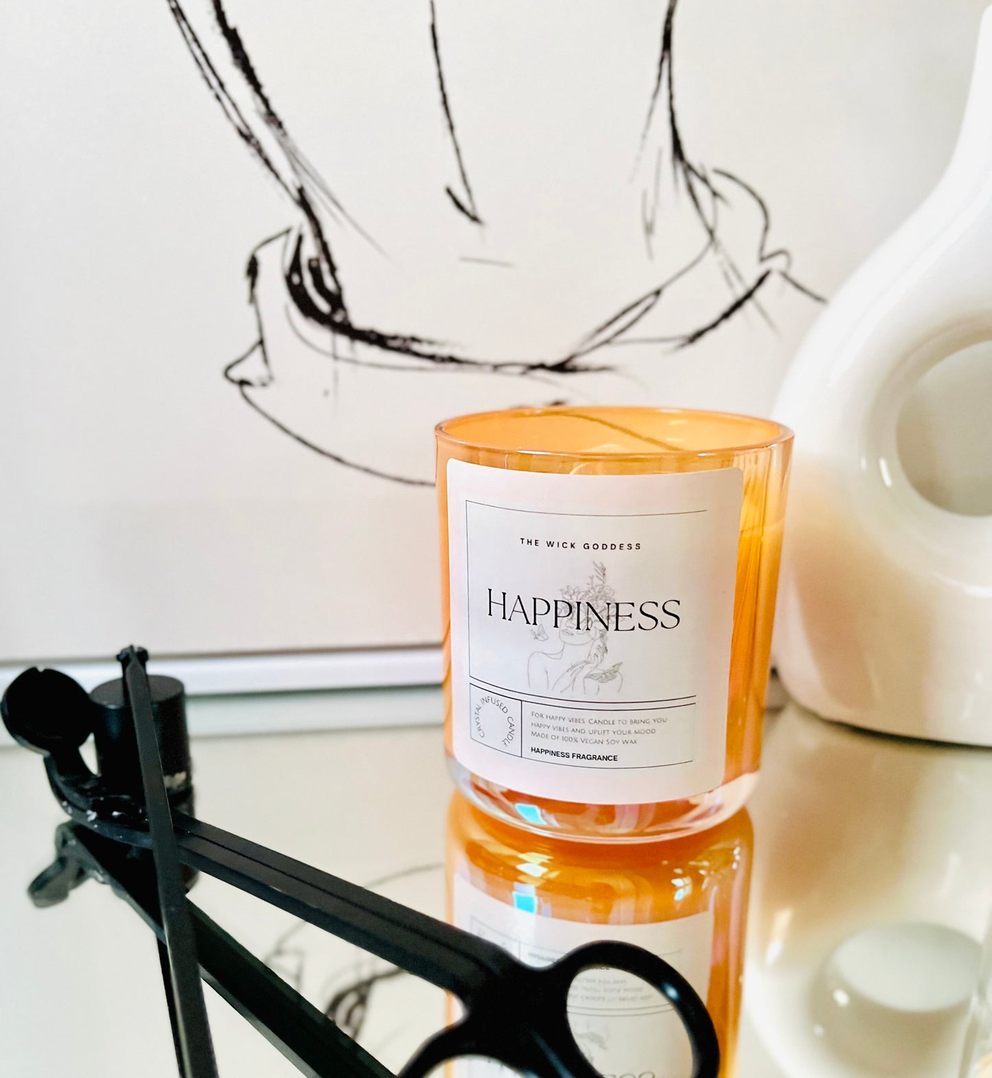 Happiness Crystal Candle - For Happy Vibes