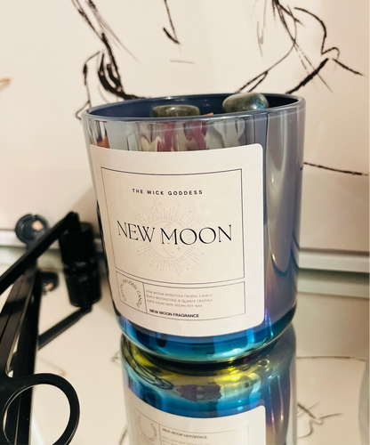 New Moon Crystal Candle