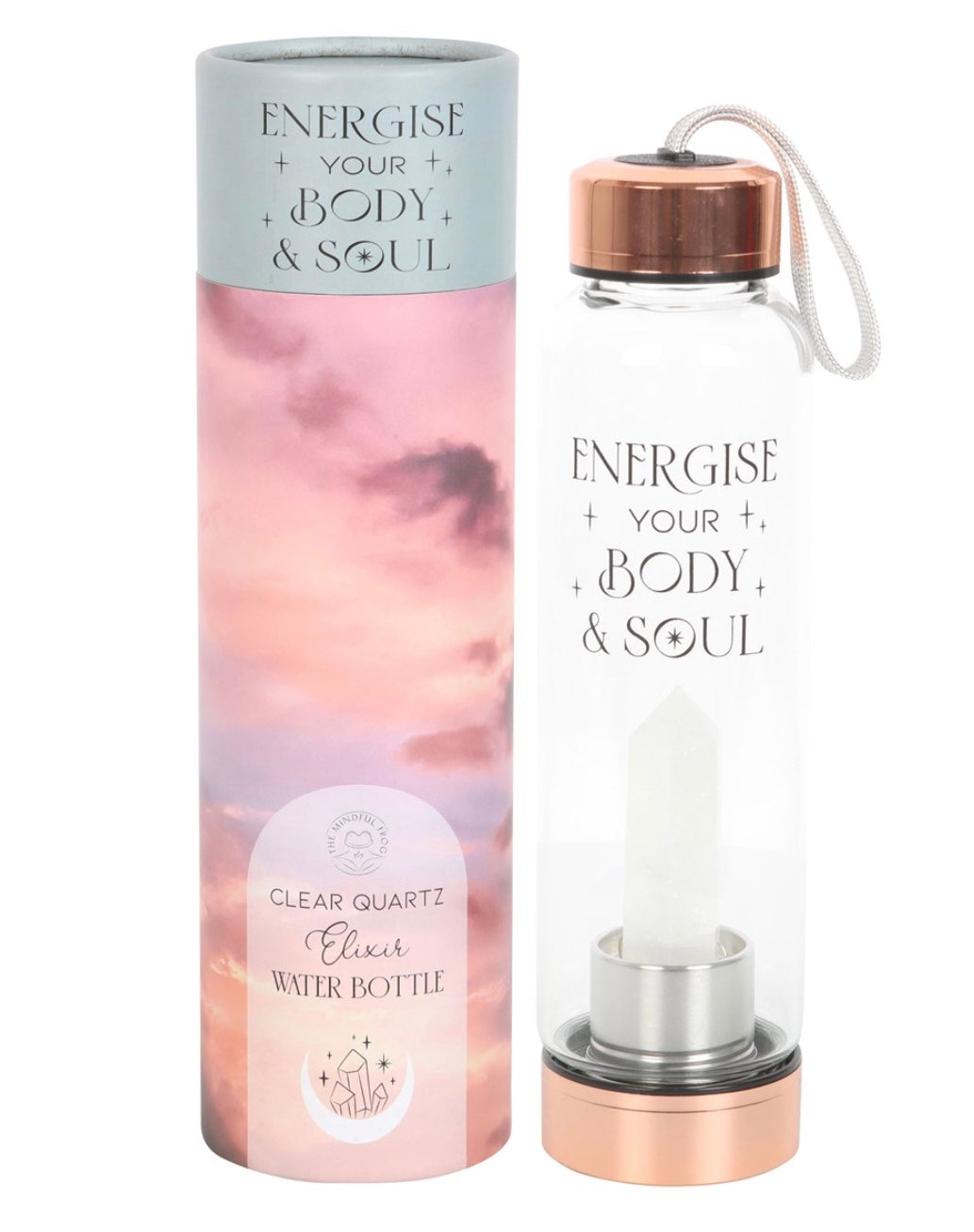 Quartz Crystal intention water bottle the wick goddess 