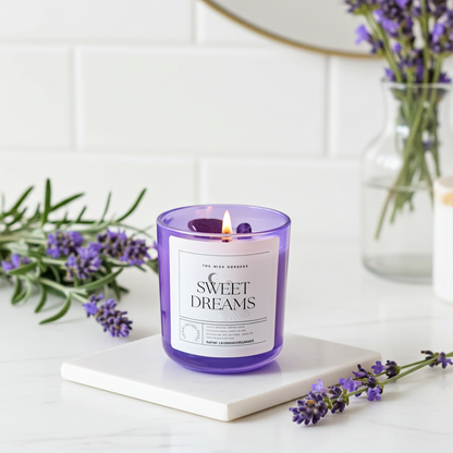 Sweet Dreams Crystal Candle- For a restful nights sleep