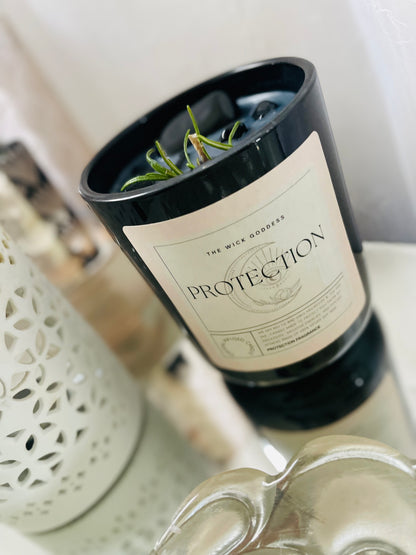 Protection Crystal Candle- We say NO to bad vibes .