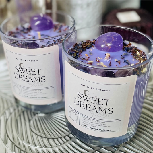 Sweet Dreams Crystal Candle- For a restful nights sleep