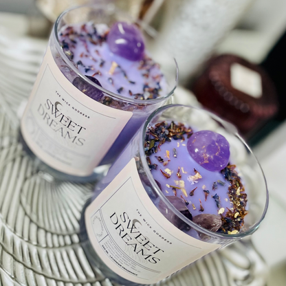 Sweet Dreams Crystal Candle- For a restful nights sleep