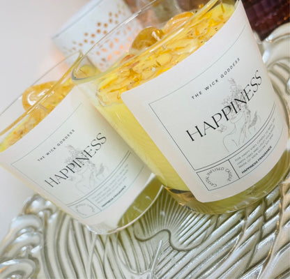 Happiness Crystal Candle - For Happy Vibes